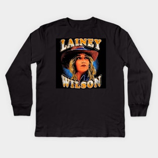 Lainey Wilson Blazing Trails and Taking Names Kids Long Sleeve T-Shirt